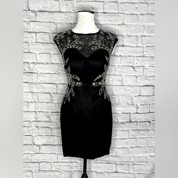 Dylan Queen Elegant Black Embellished mini Dress - Picture 1 of 12